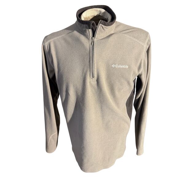 Columbia Men’s Gray Fleece Pullover Medium Quarter Zip Long Sleeve Outdoor - Picture 1 of 9